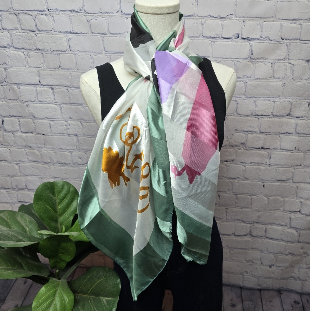 1990s Spain Pablo Picasso Toros, Toreros Scarf - 37"